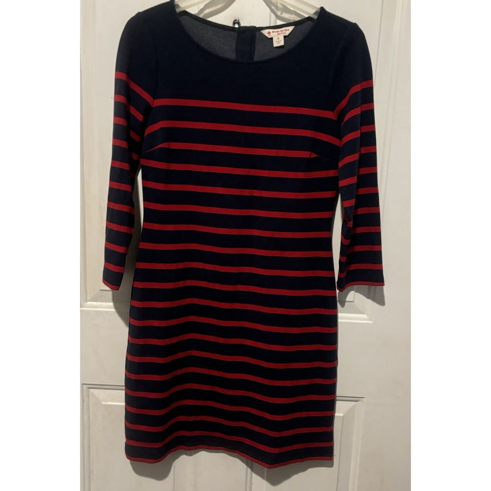Brooks Brothers Dress XS Blue Red‎ Knit Striped Career Preppy Nautical Patriotic
